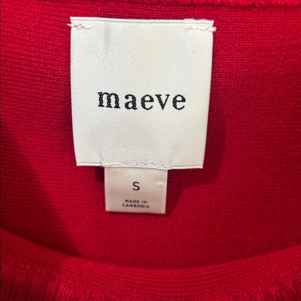 ANTHROPOLOGIE Maeve Knit Muscle Peplum Tank Top Red Size Small - Picture 6 of 16